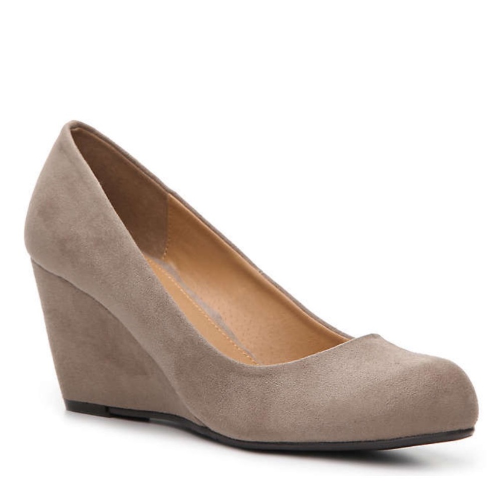 Chinese Laundry Taupe Wedge Heels
